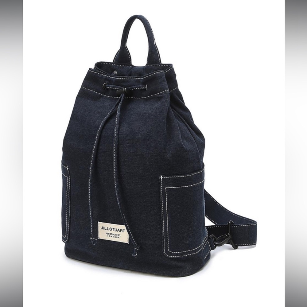 Jill Stuart Dark Blue Drawstring Backpack - image 1